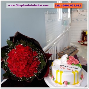 Combo Bánh Kem & Hoa Tươi - MM12